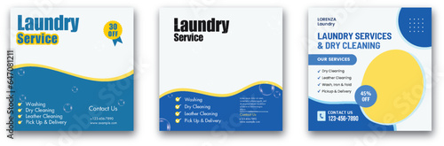 Social Media Laundry Service Template. shirt, pants, clean, water