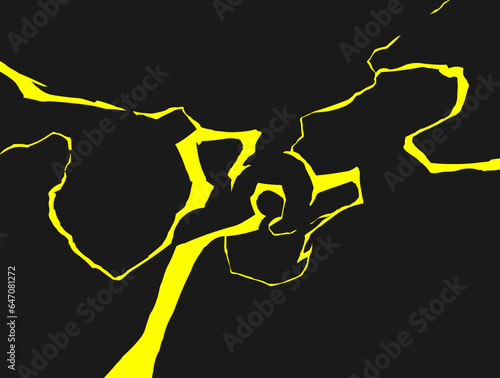 Abstract Yellow Lightning Effect Mixed Paint Background