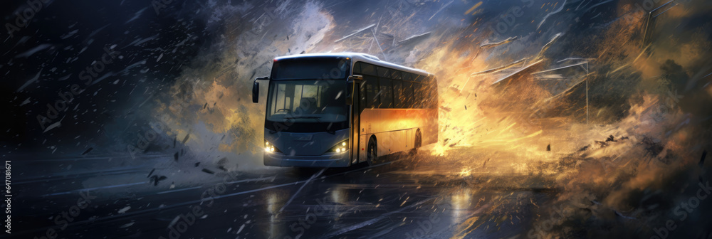 Bus Crashes In A Storm