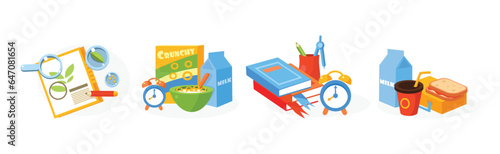 Educational and School Subject Supply and Element Vector Set