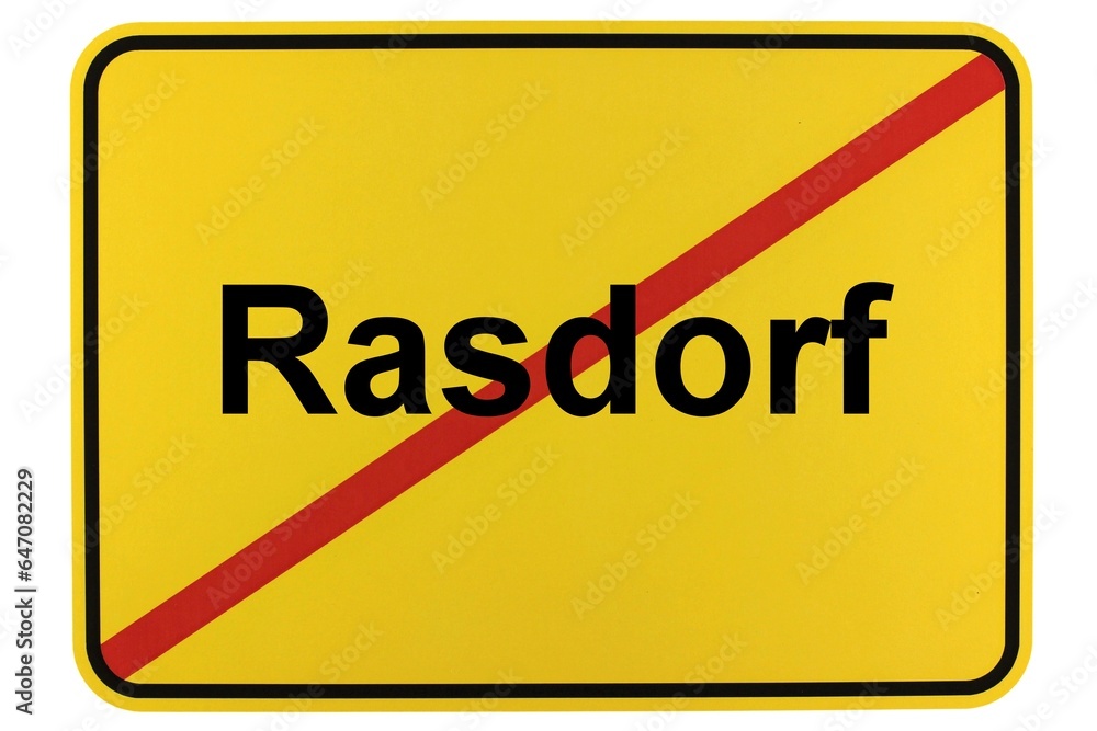 Illustration eines Ortsschildes der Gemeinde Rasdorf in Hessen Illustration eines Ortsschildes der Gemeinde Rasdorf in Hessen