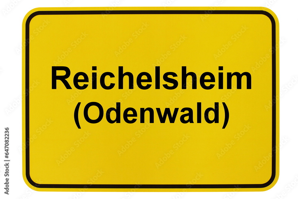 Illustration eines Ortsschildes der Gemeinde Reichelsheim (Odenwald) in Hessen
