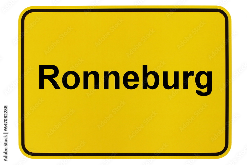 Illustration eines Ortsschildes der Gemeinde Ronneburg in Hessen Illustration eines Ortsschildes der Gemeinde Ronneburg in Hessen