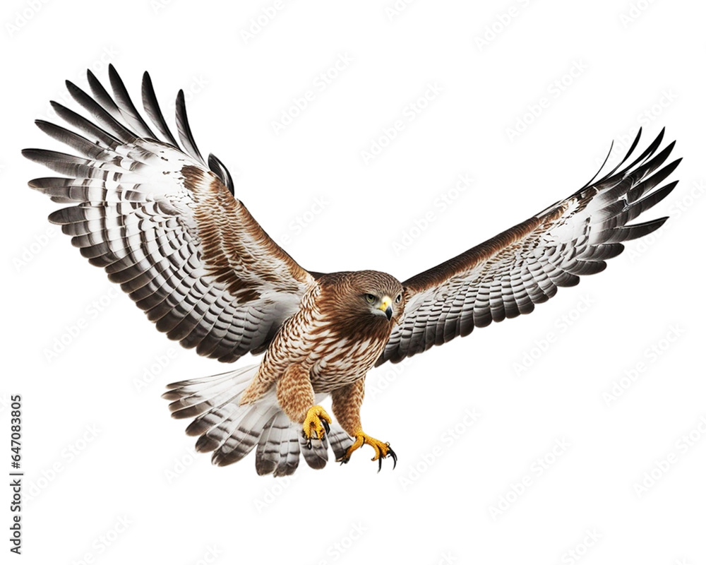 Fototapeta premium flying hawk on transparent background