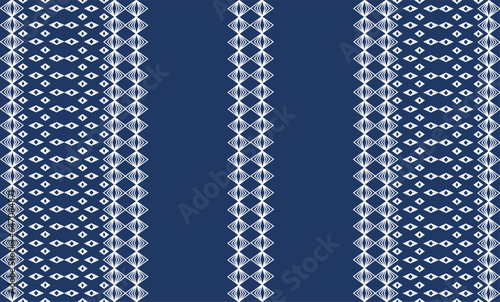 pattern with blue and white diamond pattern seamless repeat style design for fabric printing or abstract wallpaper, diamond arrange in column strip