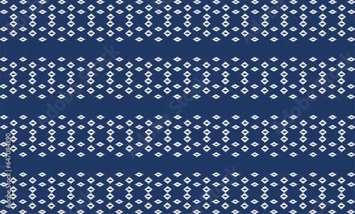 pattern with blue and white diamond pattern seamless repeat style design for fabric printing or abstract wallpaper, diamond arrange in row strip
