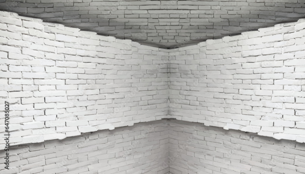 White brick wall backdrop, photorealistic of the interior, suitable for ...