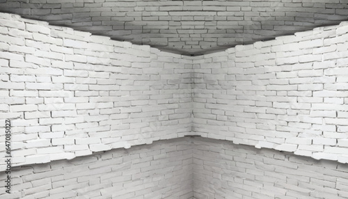 White brick wall backdrop, photorealistic of the interior, suitable for using in photo manipulations or as a Zoom virtual background vector Illustration.