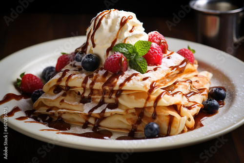 Crepes with ice cream