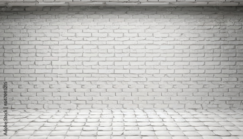 White brick wall backdrop, photorealistic of the interior, suitable for ...