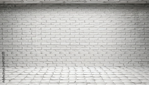 White brick wall backdrop, photorealistic of the interior, suitable for using in photo manipulations or as a Zoom virtual background vector Illustration.