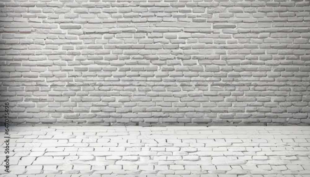 White brick wall backdrop, photorealistic of the interior, suitable for ...