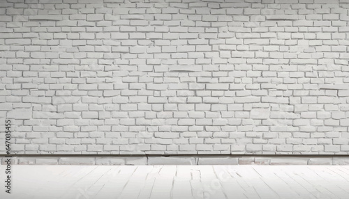 White brick wall backdrop, photorealistic of the interior, suitable for using in photo manipulations or as a Zoom virtual background vector Illustration.