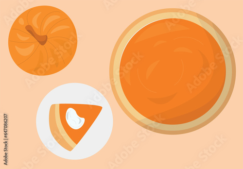 pumpkin pie illustration Free Vector