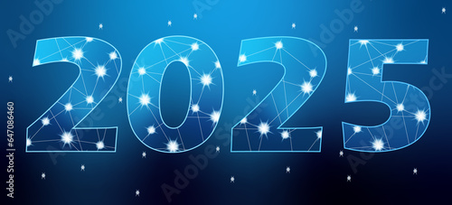 Photography 2025 new year new design made of sparkles and stars in background
