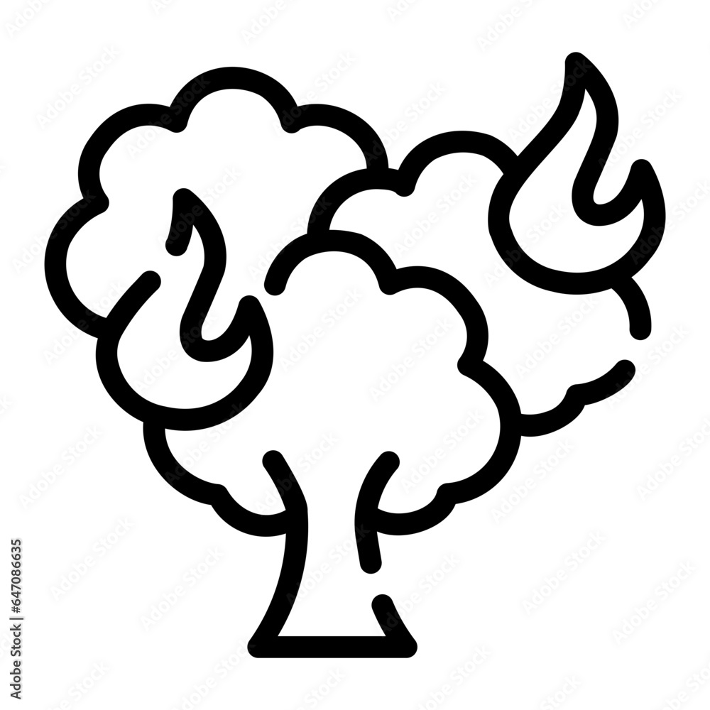 wildfire Line Icon wildfire Line Icon
