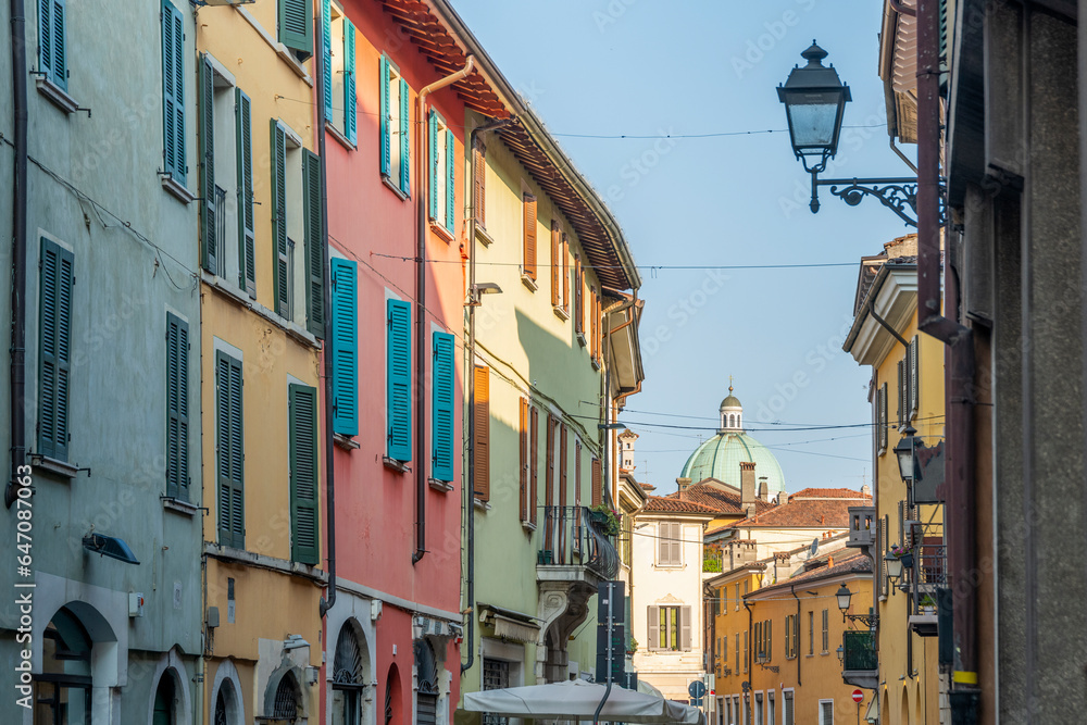 architecture on the streets of brescia in italy