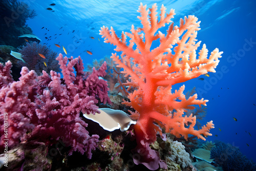 Coral reef background. Undersea tropical world