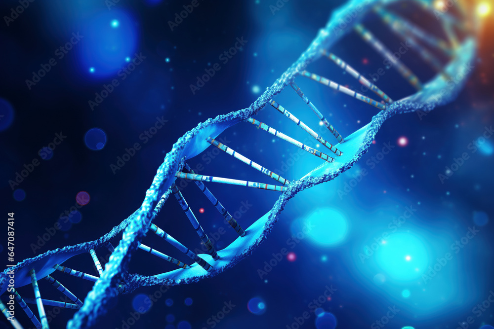 Strands of DNA illuminated in mesmerizing detail, symbolizing the essence of life.