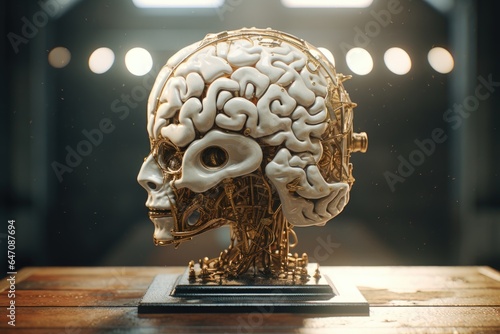 Brain animation, a model of a human head
