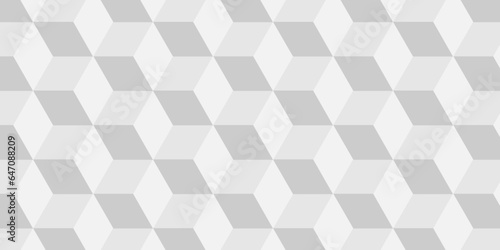  Seamless geometric pattern abstract background. abstract cubes geometric white and gray color hexagon technology background. digital cube honeycomb Front view of white texture for background.