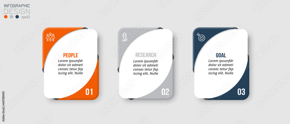 Infographic template business concept with step.
Infographic template business concept with step.