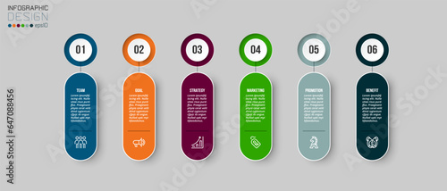 Timeline chart business infographic template.

