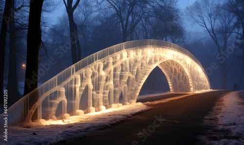 The bridge made of light spanned across the starry night sky, illuminating the path to new horizons.