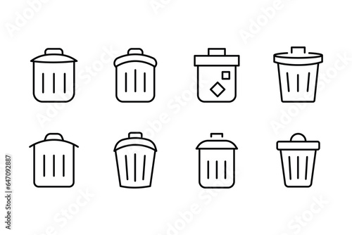 Trash Can Icon, garbage, clean Recycle bin icons button, vector, sign, symbol, logo, illustration, editable stroke, design style isolated on white linear pictogram