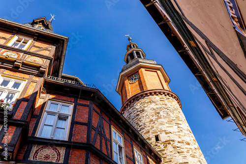 Obraz na płótnie Erkundungstour durch den Südharz in die wunderschöne Fachwerkstadt Stolberg - Sachsen-Anhalt - Deutschland w salonie