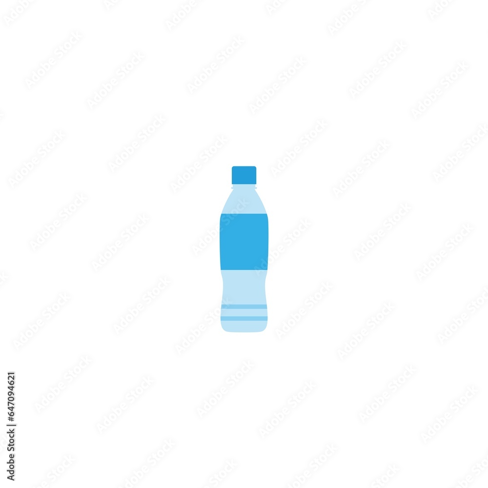 Water bottle flat style icon isolated on white background Water bottle flat style icon isolated on white background