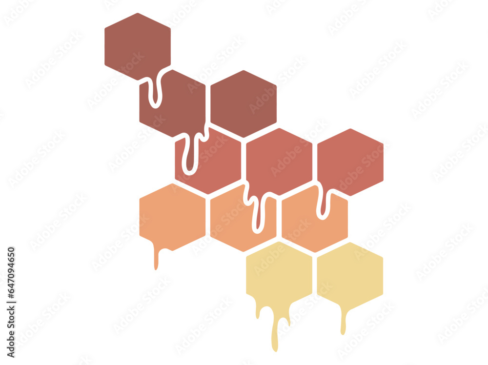 Honeycomb Border Cells. Bee Honeycomb Illustration