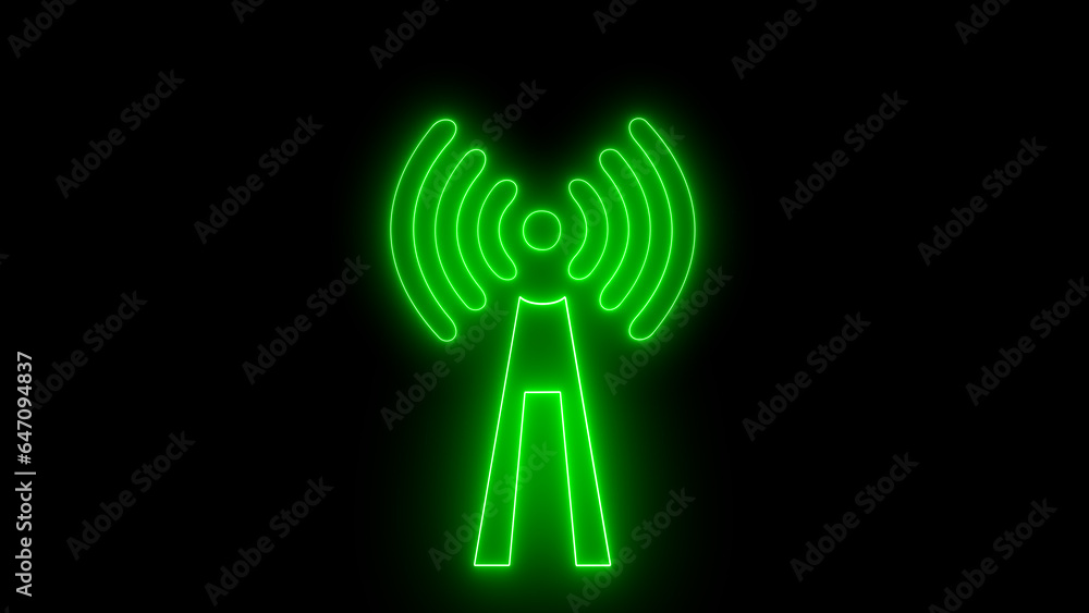 Radio tower icon. antenna neon style icon. Simple thin line. Radio tower icon. antenna neon style icon. Simple thin line.