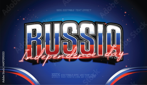 Russia independence day text design