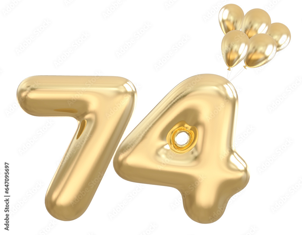 74 th anniversary - gold number anniversary