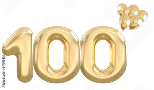 Bild auf Leinwand 100 th anniversary - gold number anniversary