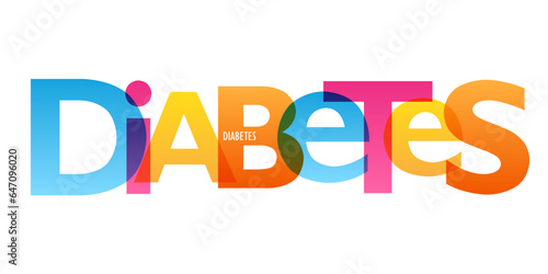 DIABETES colorful vector typography banner