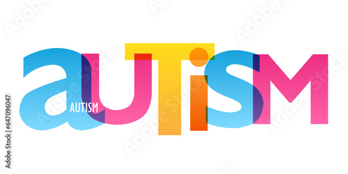 AUTISM colorful vector typography banner