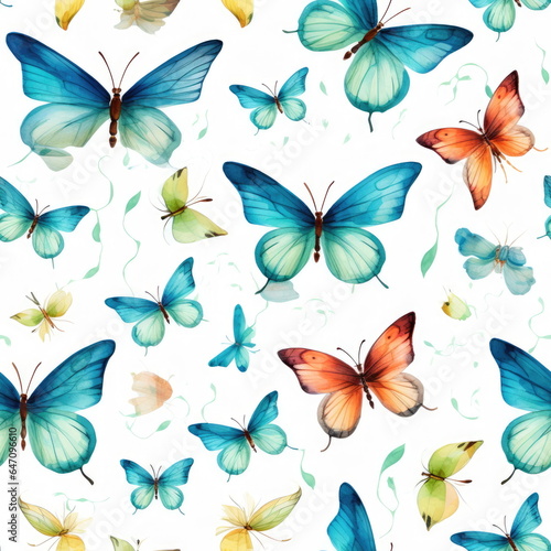 pattern for seamless Watercolor of butterflies © waranyu