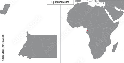 map of Equatorial Guinea and location on Africa map