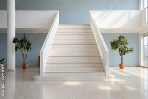 Minimalist staircase with clean lines and no distractions, Generative AI © Shooting Star Std