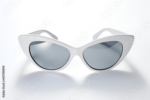 Futuristic White Cat-Eye Sunglasses