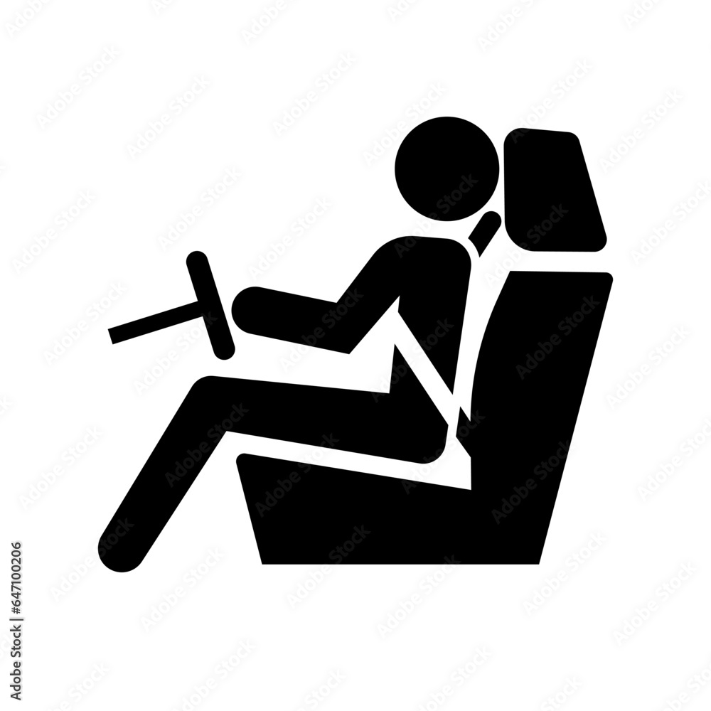 Driver sitting in the driver's seat and driving. Vector. Driver sitting in the driver's seat and driving. Vector.