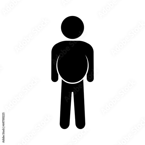 Person only fat belly. Vector.