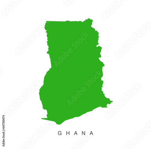 Ghana map vector icon green color.