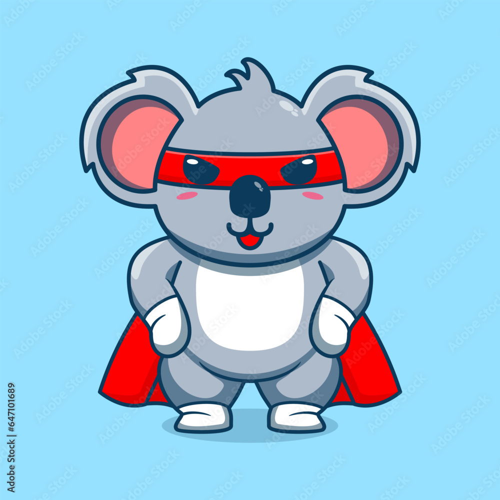 Vector cute koala super hero cartoon vector icon illustration Vector cute koala super hero cartoon vector icon illustration