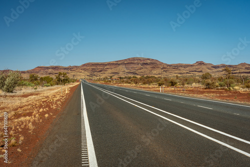 Outback road in Western Australia along the Great Northern Hwy