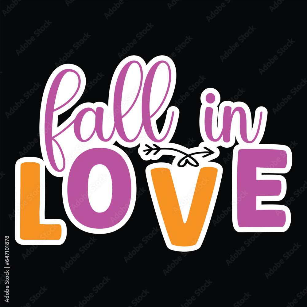 Fall in love, Pumpkin Spice Lover, Sticker SVG Design Vector file.