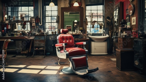 Barbershop room, AI generated Image