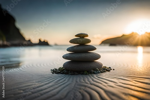 zen stones in water